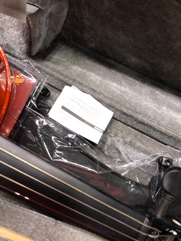 Photo 6 of Asmuse 4/4 Violin Set Solid Wood with Rosin Tuner Shoulder Rest Wipe Bow Instruction Manual?Red?