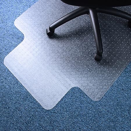 Photo 1 of Marvelux Vinyl (PVC) Office Chair Mat for Very Low Pile Carpeted Floors 45" x 53" | Transparent Carpet Protector with Lip | Multiple Sizes