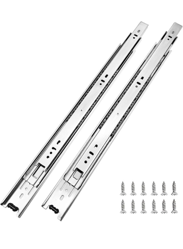 Photo 1 of 10 Pairs of 22 Inch Hardware 3-Section Full Extension Ball Bearing Side Mount Drawer Slides,100 LB Capacity Drawer Slide