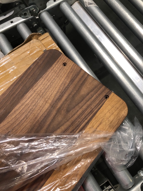 Photo 1 of MAGIGO 28 x 10 Inches Extra Long Rectangle Large Walnut Wood Ottoman Plank Tray with Pure Copper Handles, Serve Tea, Coffee or Breakfast in Bed, Classic Wooden Decorative Serving Tray ** MISSING HANDLES**