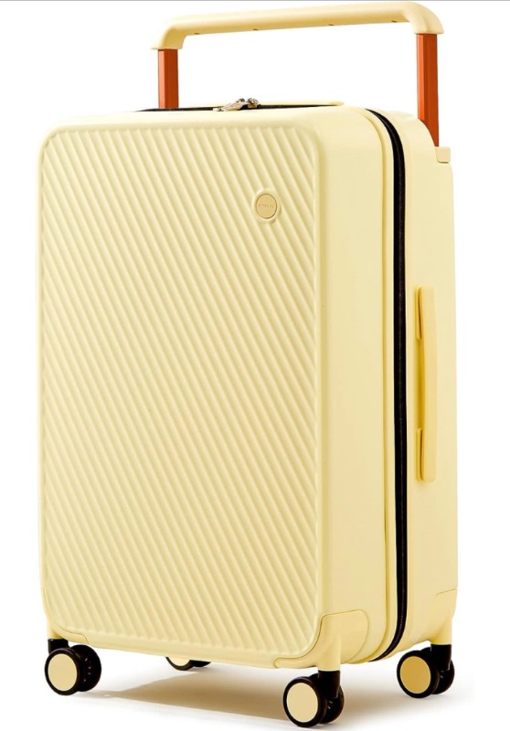 Photo 1 of Mixi Luggage Suitcases With Spinner Wheels,Upgrade Wide Handle PC Hardshell Rolling Travel Suitcase with TSA Lock, Checked-Medium 24-Inch, Lark Yellow