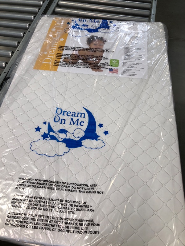 Photo 3 of Dream On Me Sunset 3” Extra Firm Fiber Portable Mini Crib Mattress, Greenguard Gold Certified, Waterproof Vinyl Cover, Baby Mattresses for Cribs, Fits Mini Crib and Portable Cribs