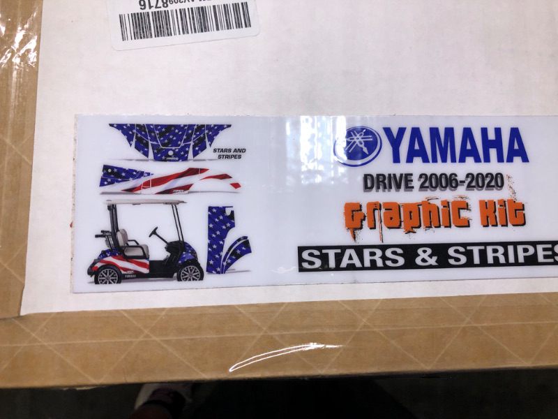 Photo 2 of AMR Racing Golf Cart Graphics kit Sticker Decal Compatible with Yamaha Drive2 2006-2020 - Stars and Stripes