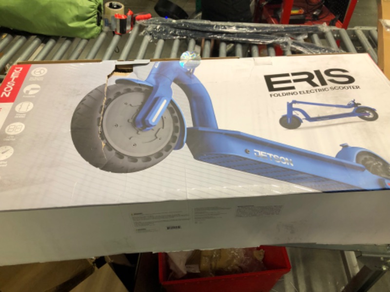 Photo 2 of Jetson Eris Adult Electric Scooter | Weight Limit 220 lb, Ages 12+ | Blue | 8.5” Wheel | Folding, LCD Display, Phone Holder |Top Speed of 14 MPH | Range of 12 Miles | Handbrake | 5 Hr Charge Time