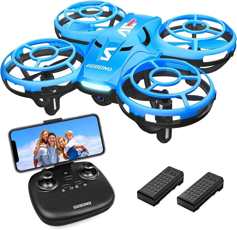 Photo 1 of Mini Drone with Camera HD for Kids Adults, Infrared Sensor, Easy Control with APP and Remote Controller, 360°Flip, Trajectory Flight, Altitude Hold, Speed Adjustment, One Key Operation, RC Drone with 2 Batteries, Tech Gifts for Boys Girls