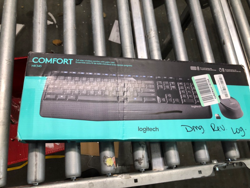 Photo 2 of Logitech MK345 Wireless Combo Full-Sized Keyboard with Palm Rest and Comfortable Right-Handed Mouse, 2.4 GHz Wireless USB Receiver, Compatible with PC, Laptop 1 pack