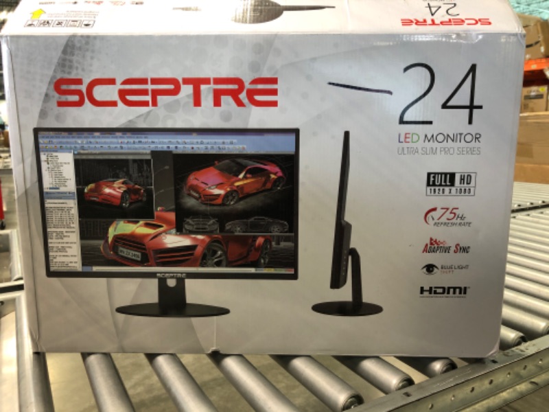 Photo 2 of Sceptre 24" Professional Thin 75Hz 1080p LED Monitor 2x HDMI VGA Build-in Speakers, Machine Black (E248W-19203R Series) 24" 75Hz Monitor