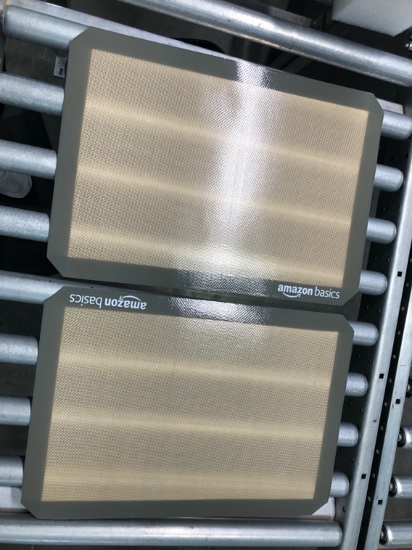Photo 1 of Amazon Basics Silicone, Non-Stick, Food Safe Baking Mat - Pack of 2 New Beige/Gray 2-Pack Baking Mats