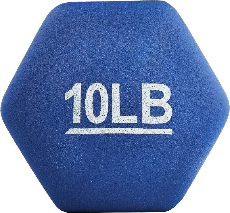 Photo 1 of Amazon Basics Neoprene Coated Dumbbell Hand Weight Set, 10-Pound, Set of 2, Navy Blue