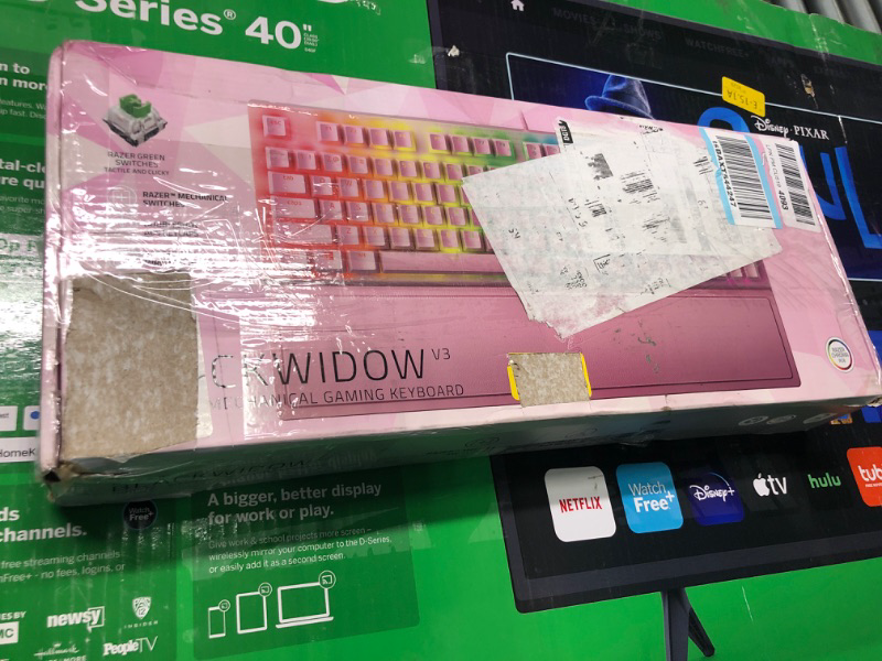 Photo 2 of Razer BlackWidow V3 Mechanical Gaming Keyboard: Green Mechanical Switches - Tactile & Clicky - Chroma RGB Lighting - Compact Form Factor - Programmable Macro Functionality - Quartz Quartz Pink BlackWidow V3 Green Switches - Tactile & Clicky