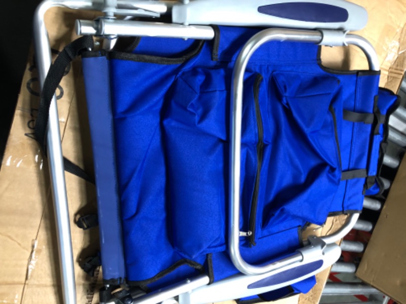 Photo 1 of Canpsky Portable Beach Chair for Adults, 4 Position Backpack Folding Camping Chairs for Outdoor, Beach Chairs with Backpack Straps,Blue