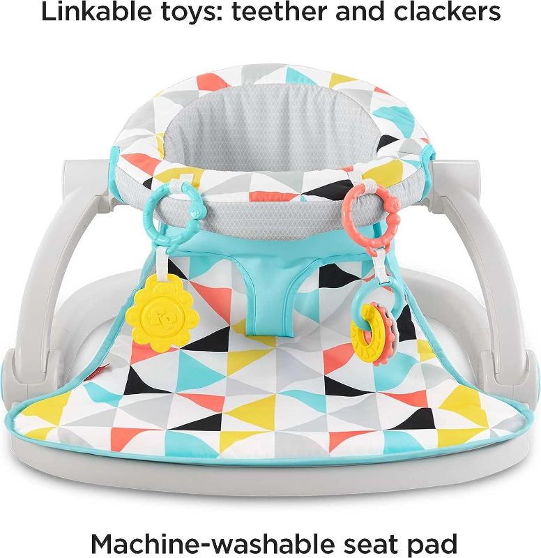 Photo 1 of Fisher-Price Portable Baby Chair Sit-Me-Up Floor Seat with Developmental Toys & Machine Washable Seat Pad, Windmill