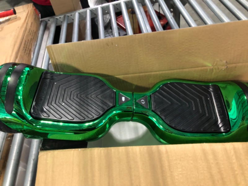 Photo 4 of HOVERSTAR All-New HS2.0 Hoverboard All-Terrain Two-Wheel Self Balancing Flash Wheel Electric Scooter with Wireless Bluetooth Speaker Chrome Green