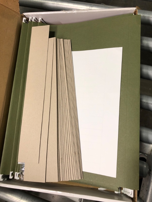 Photo 3 of Blue Summit Supplies Extra Capacity Hanging File Folders, 9 x 14 Legal Size, Heavy Duty, 2 Inch Expansion Filing Folders, 1/5 Tab, for Bulky Files, Legal Charts, Standard Green, 25 Pack