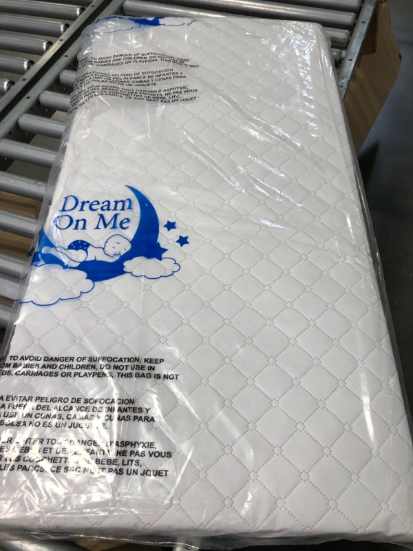 Photo 1 of Dream On Me Universal Cradle Mattress | Waterproof | 2” Fiber Core | Cradle Mattress | Greenguard Gold Certified | 36" x 18" White Check Vinyl Cover