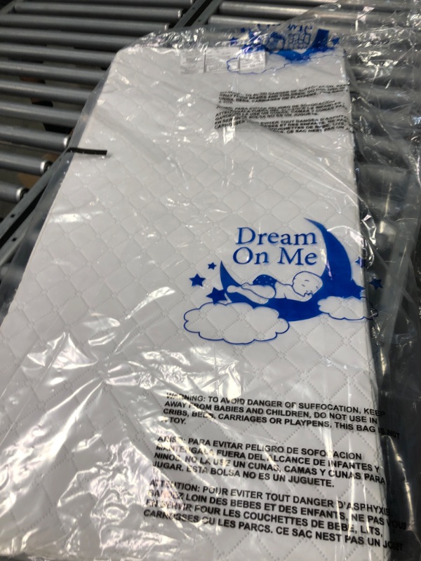 Photo 1 of Dream On Me Universal Cradle Mattress | Waterproof | 2” Fiber Core | Cradle Mattress | Greenguard Gold Certified | 36" x 18" White Check Vinyl Cover