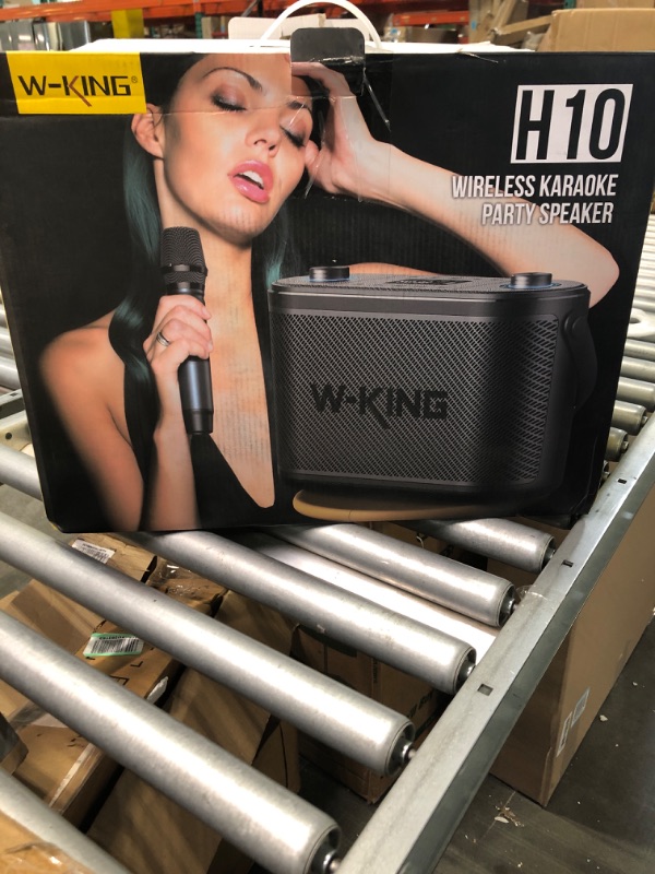 Photo 2 of W-KING 120W RMS-150W Peak Portable Bluetooth Speaker Loud, 2.1 Stereo 3-Way Large Party Outdoor Wireless Speaker w/Bass&Treble Adjust/Guitar&MIC Port/UHF Microphone/Accompaniment/REC/Live/HP Monitor