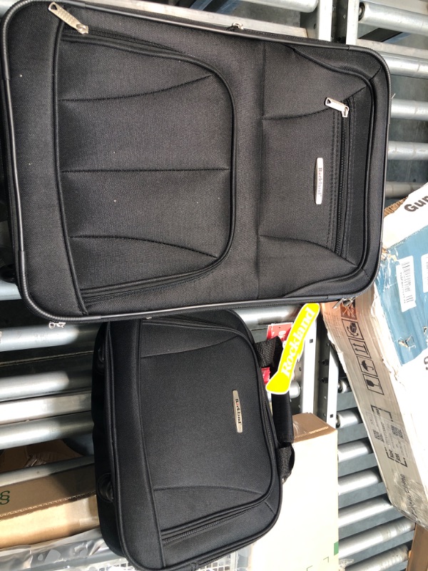 Photo 1 of Rockland Fashion Softside Upright Luggage Set, Expandable, Black, 2-Piece