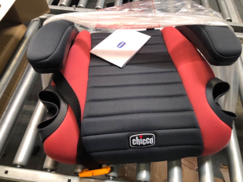 Photo 1 of Chicco GoFit Backless Booster Car Seat, Travel Booster Seat for Car, Portable Car Booster Seat for Children 40-110 lbs. | Coral/Orange Coral GoFit