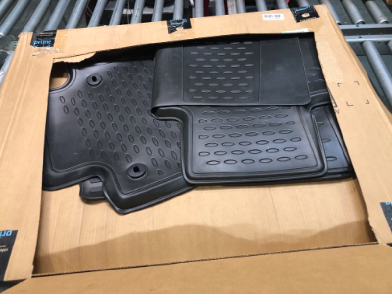 Photo 3 of Fits 2014 -2020 Nissan Rogue Floor Mats Front & 2nd Row Seat Liner Set All Weather Full Set Liners (Black) 2014-2020 Floor Mats