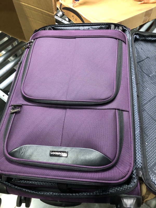 Photo 3 of SHOWKOO Luggage Sets 3 Piece Softside Expandable Lightweight Durable Suitcase Sets Double Spinner Wheels TSA Lock Purple (20in/24in/28in)