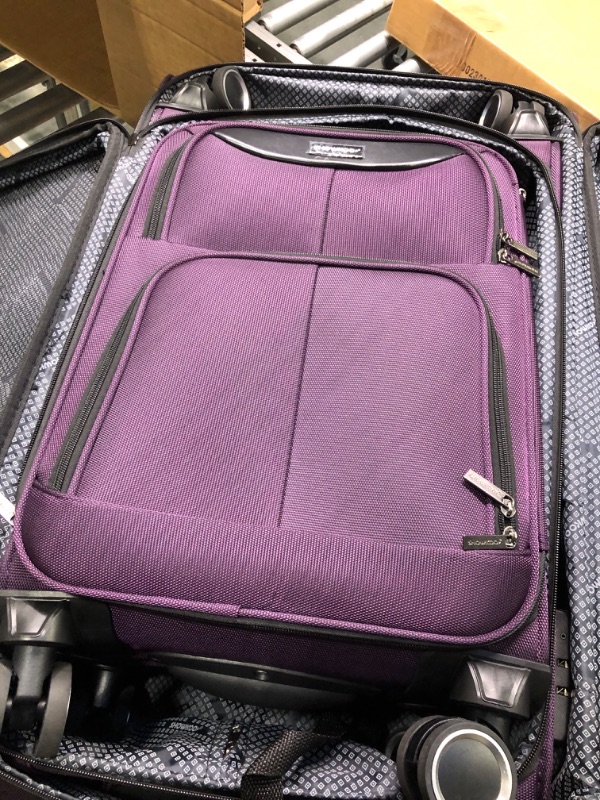 Photo 2 of SHOWKOO Luggage Sets 3 Piece Softside Expandable Lightweight Durable Suitcase Sets Double Spinner Wheels TSA Lock Purple (20in/24in/28in)