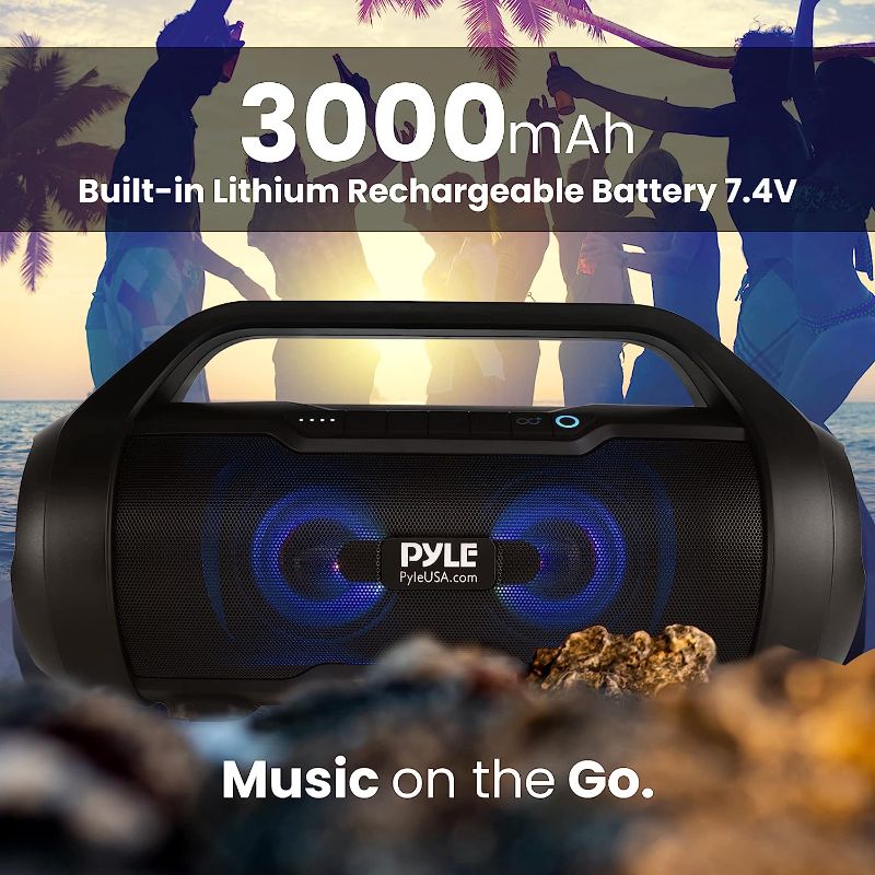 Photo 1 of Pyle Wireless Portable Bluetooth Boombox Speaker - 500W 2.0CH Rechargeable Boom Box Speaker Portable Barrel Loud Stereo System with AUX Input/USB/SD/Fm Radio, 3" Subwoofer, Voice Control - PBMWP185