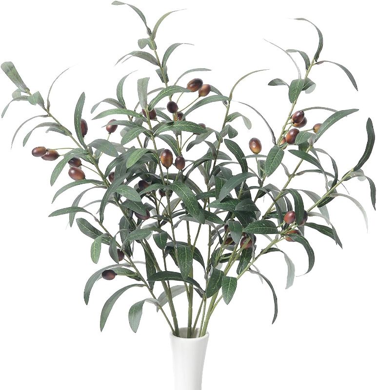 Photo 1 of  Artificial Faux Olive Branch for Vases, Fake Olive Tree Branches 