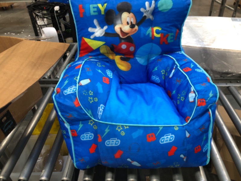 Photo 2 of Disney Mickey Mouse Kids Nylon Bean Bag Chair with Piping & Top Carry Handle