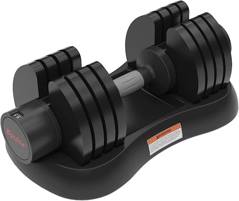 Photo 1 of 
Bpulse 27.5lb/50lb Adjustable Dumbbell Set Dial Adjustable Dumbbell with Handle and Weight Plate Fast Adjust Weight by Turning Handle, Great for Full Body...