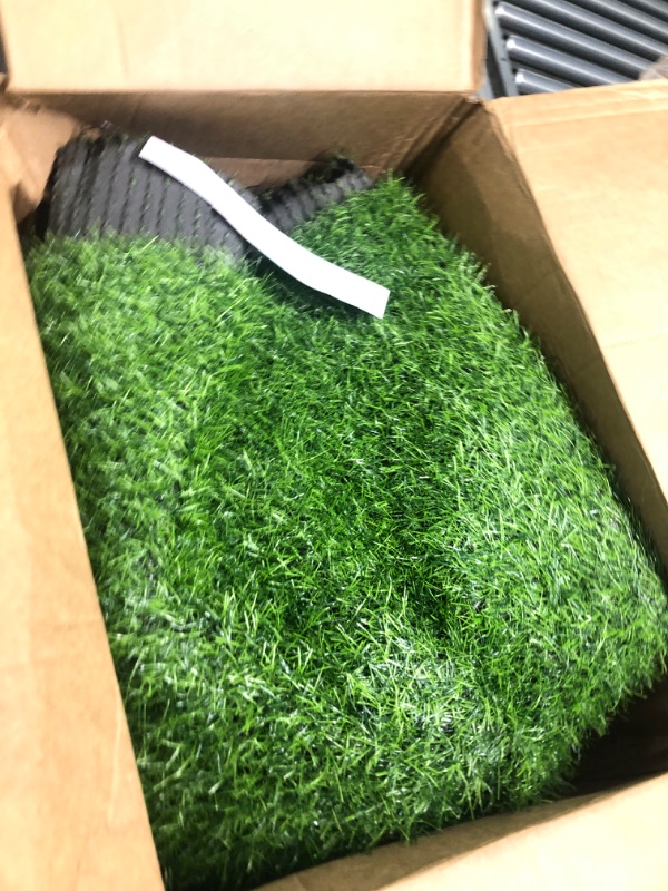 Photo 3 of Artificial Dog Grass Pee Pad 20”x 25”, Indoor Potty Training Replacement Turf for Puppy, Easy to Clean with Strong Permeability, 2-Pack 20"x25"
