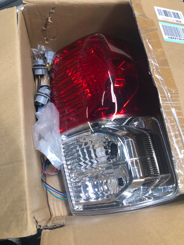 Photo 2 of Rear Brake Tail Light Assembly for 2010 2011 2012 2013Toyota Tundra Tail Light Passenger Right Side Taillamp Red + Clear Lens Replacement Taillight Outer Tail Light RH - Passenger Side Taillight Only