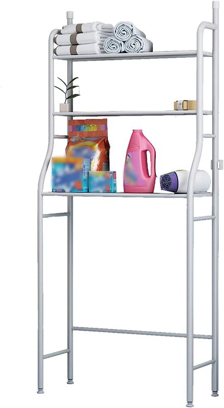 Photo 1 of 3 Shelf Bathroom Space Saver,Over The Toilet Rack,Bathroom Corner Stand Storage Organizer Accessories,The Washing Machine,Bathroom Tower Shelf,White