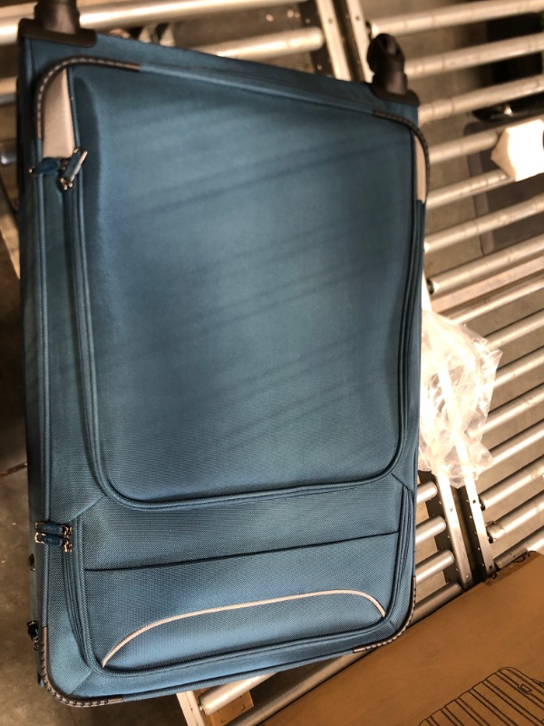 Photo 1 of Coolife Luggage 4 Piece Set Suitcase Spinner TSA Lock Softshell lightweight (blue+sliver)