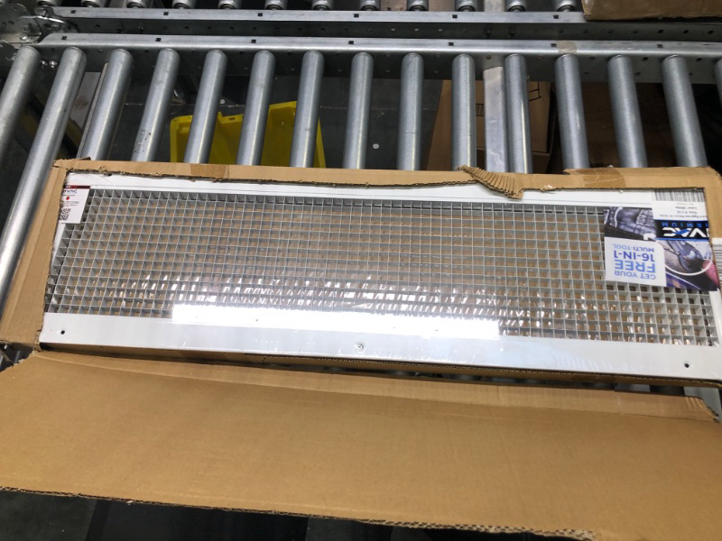 Photo 3 of 8" x 32" or 32" x 8" Cube Core Eggcrate Return Air Grille - Aluminum Rust Proof - HVAC Vent Duct Cover - White [Outer Dimensions: 10.75] 8 x 32 Return Grille