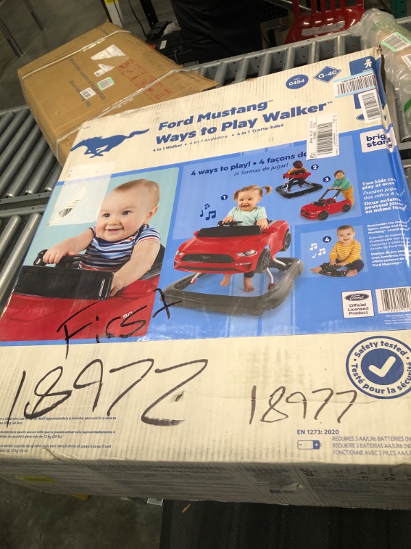 Photo 1 of Bright Starts Ways to Play 4-in-1 Walker - Ford Mustang, Red, Ages 6 Months +, Red Ford Mustang Mustang Red