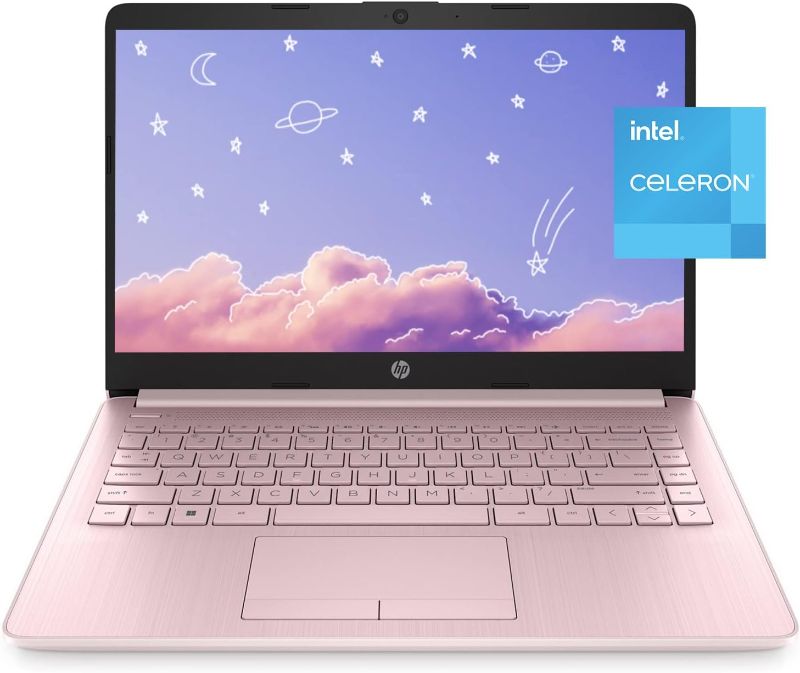 Photo 1 of HP Premium 14-inch HD Thin and Light Laptop, Intel Dual-Core Processor, 16GB RAM, 64GB Storage, Long Battery Life, Webcam, Bluetooth, HDMI, Wi-Fi, Pink,...