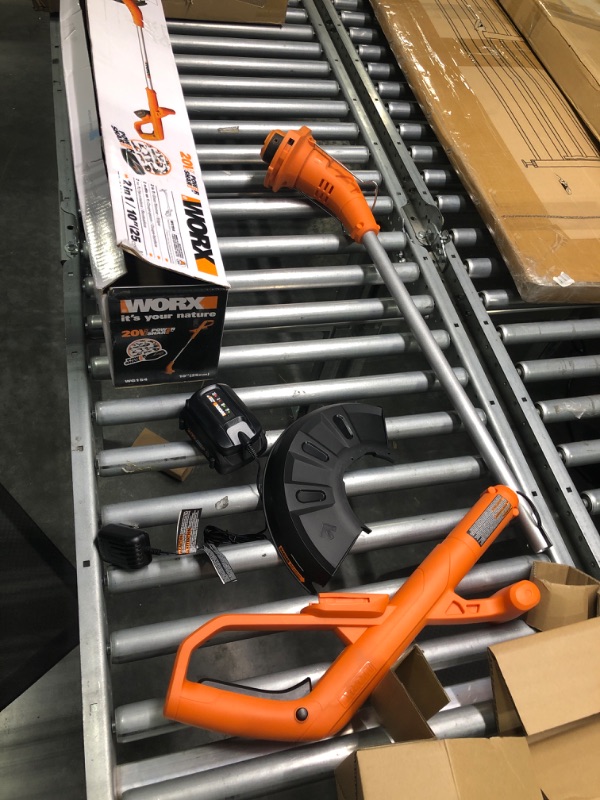 Photo 2 of Worx WG154 20V PowerShare 10" - 12" Cordless String Trimmer & Edger (Battery & Charger Included) & WA0004 (2) Replacement Trimmer Line for Select Cordless String Trimmers Trimmer String Trimmer + Trimmer Line