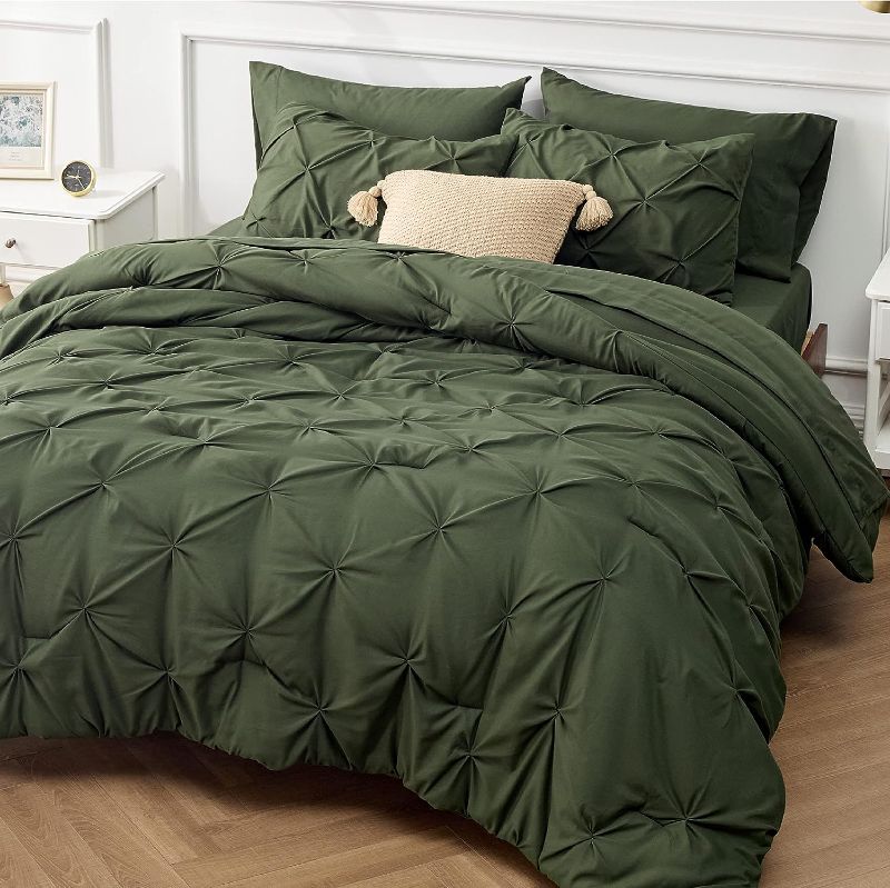 Photo 1 of Bedsure Full Size Comforter Sets - Bedding Sets Full 7 Pieces, Bed in a Bag Olive Green Bed Sets with Comforter, Sheets, Pillowcases & Shams, Adult & Kids Bedding