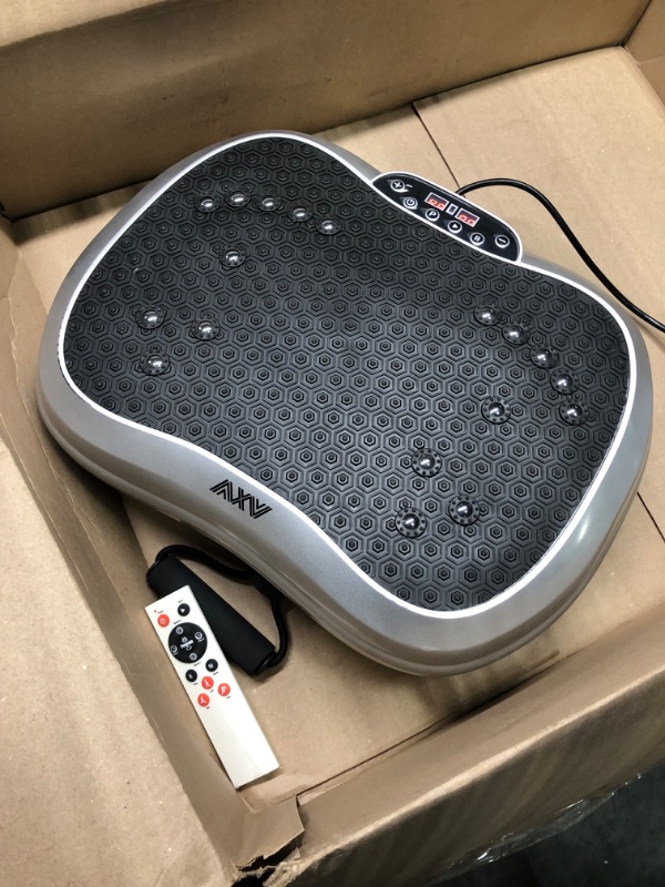 Photo 3 of AXV Vibration Plate Exercise Machine Whole Body Workout Vibrate Fitness Platform Lymphatic Drainage Machine for Weight Loss Shaping Toning Wellness Home Gyms Workout for Women Men