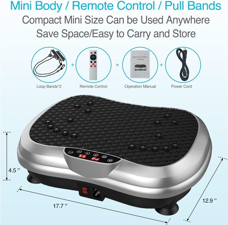 Photo 1 of AXV Vibration Plate Exercise Machine Whole Body Workout Vibrate Fitness Platform Lymphatic Drainage Machine for Weight Loss Shaping Toning Wellness Home Gyms Workout for Women Men