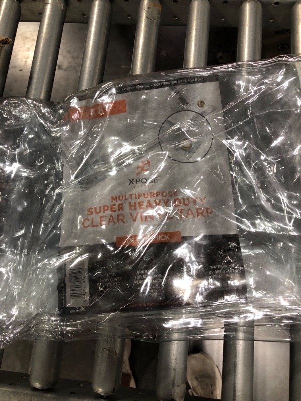 Photo 1 of 7' x 8' Clear Vinyl Tarp - Super Heavy Duty 20 Mil Transparent Waterproof PVC Tarpaulin with Brass Grommets - for Patio Enclosure, Camping, Outdoor Tent Cover, Porch Canopy - by Xpose Safety 7 Feet x 8 Feet 20 Mil