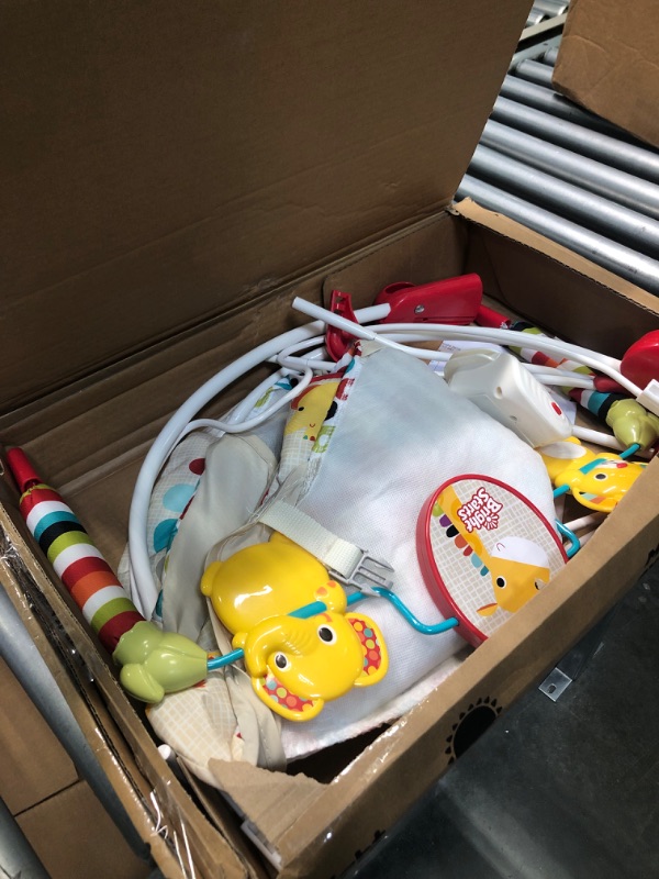Photo 1 of Bright Starts Playful Pinwheels Portable Baby Bouncer with Vibrating Infant Seat and-Toy Bar, 19.8x13.1x3.4 Inch, Age 0-6 Months