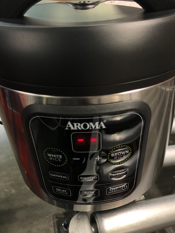 Photo 2 of aroma housewares arc-994sb rice & grain cooker slow cook, steam, oatmeal, risotto, 8-cup cooked/4-cup uncooked/2qt, stainless steel