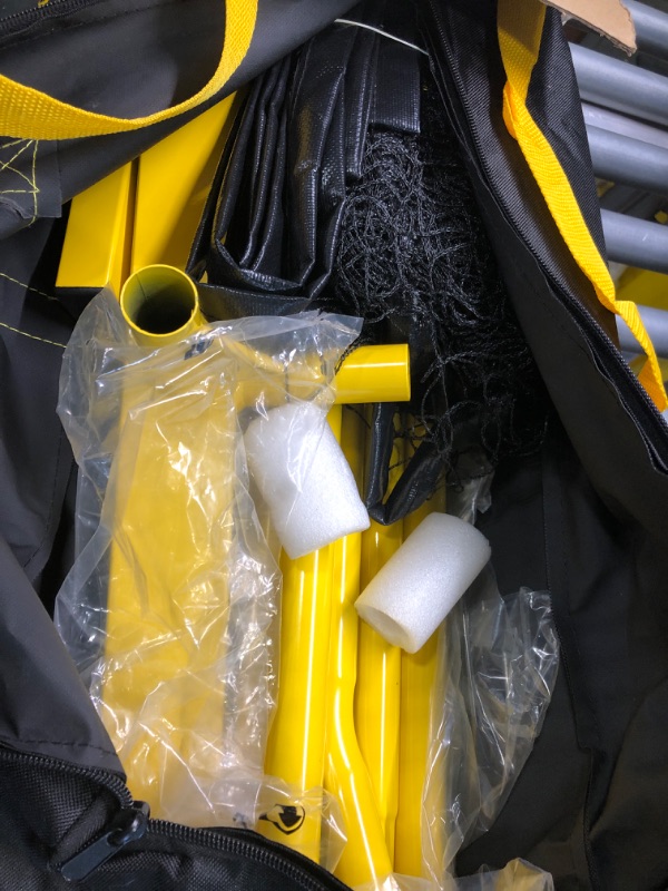 Photo 3 of A11N Portable Pickleball Net System, Designed for All Weather Conditions with Steady Metal Frame and Strong PE Net, Regulation Size Net with Carrying Bag Yellow&Black