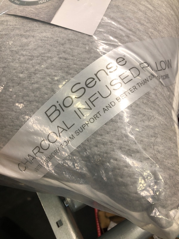 Photo 2 of Brookstone BioSense&trade; Charcoal-Infused Pillow in White