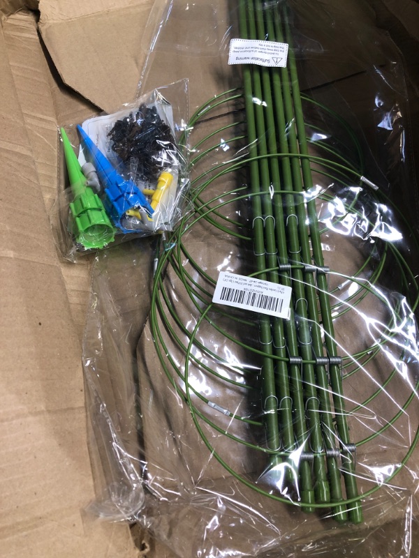 Photo 1 of 4 Pack Garden Plant Support Tomato Cage, Upgrade 24" Trellis for Climbing Plants, Plant Trellis Kits with 4 Self Watering Spikes and 20 Plant Clips (24")