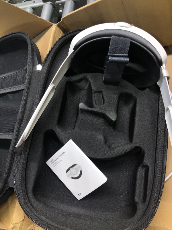 Photo 1 of Aubika All-Black 8 in 1 Accessories Set for Meta/Oculus Quest 2, Include Elite Battery Strap + Hard Carrying Case + Shell Protective Front Cover + Removable Soft Back Cushion