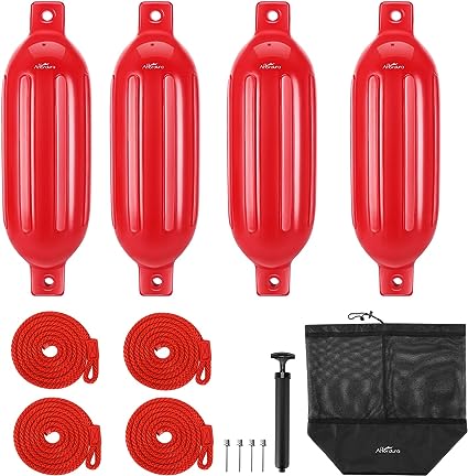 Photo 1 of Affordura Boat Fender 5.5inch 4 Pack with 4 Ropes and Boat Flag 12x 18 Boat American Flag Bundle