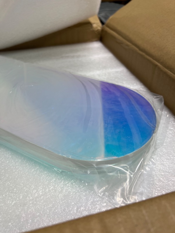 Photo 1 of Acrylic Coffee Table?Side Table Iridescent End Table Round Bedside Tables Clear Night Stands for Bed Room Living Room Small Spaces Bistro a-coffee table